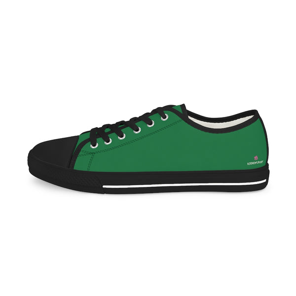 Dark Green Color Men's Sneakers, Best Solid Dark Green Color Men's Low Top Sneakers Tennis Canvas Shoes (US Size: 5-14)