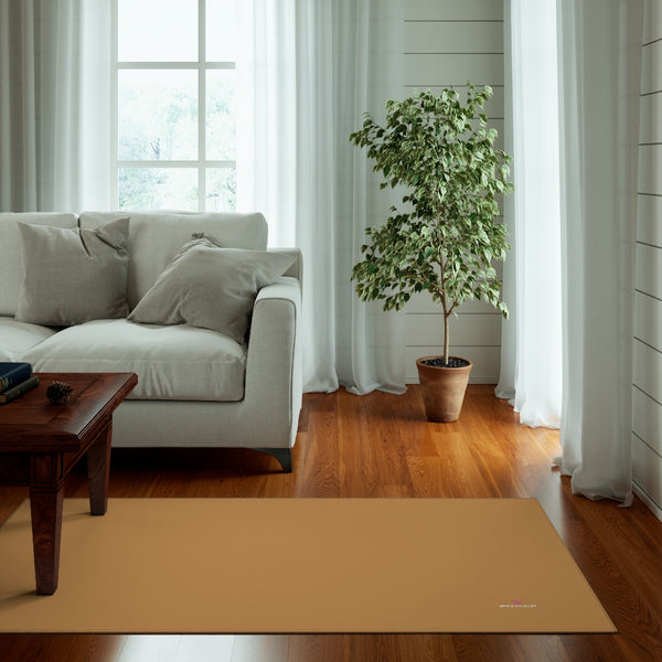 Beige Brown Color Dornier Rug, Solid Color Beige Brown Best Designer Woven Skid-Resistant Indoor Carpet - Printed in USA  (Size: 20"x32", 35"×63", 63"×84")