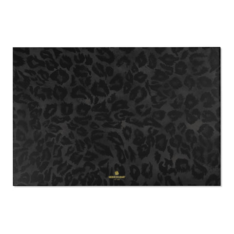 Sexy Black Leopard Animal Print Designer 24x36, 36x60, 48x72 inches Area Rugs - Printed in USA-Area Rug-72" x 48"-Heidi Kimura Art LLC Black Leopard Rug, Sexy Black Leopard Animal Print Designer 24x36, 36x60, 48x72 inches Machine Washable Area Rugs, Large Carpet-Printed in the USA