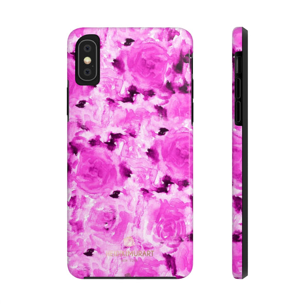 Pink Rose Phone Case, Floral Print Flower Case Mate Tough Phone Cases-Made in USA - Heidikimurart Limited 