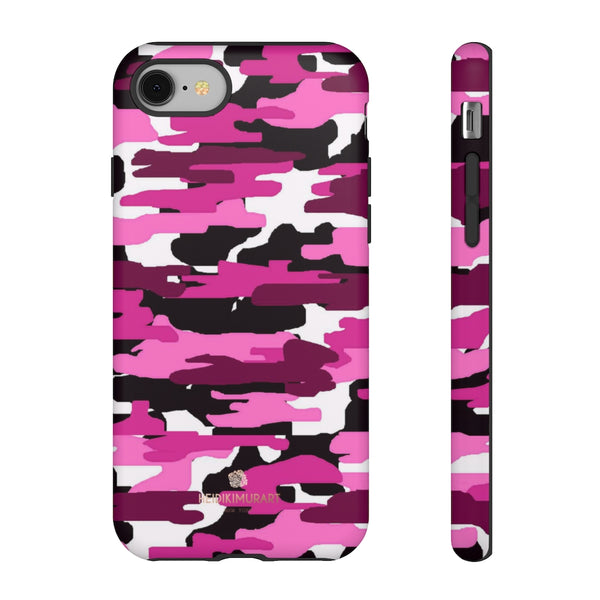 Pink Camouflage Print Phone Case, Tough Designer Phone Case -Made in USA-Phone Case-Printify-iPhone 8-Matte-Heidi Kimura Art LLC