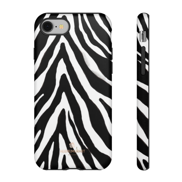 Zebra Stripe Phone Case, Animal Print Tough Designer Phone Case -Made in USA-Phone Case-Printify-iPhone 8-Matte-Heidi Kimura Art LLC