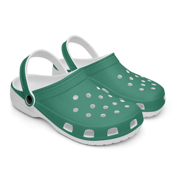 Mint Green Color Unisex Clogs, Best Solid Green Color Classic Solid Color Printed Adult's Lightweight Anti-Slip Unisex Extra Comfy Soft Breathable Supportive Clogs Flip Flop Pool Water Beach Slippers Sandals Shoes For Men or Women, Men's US Size: 3.5-12, Women's US Size: 4-12