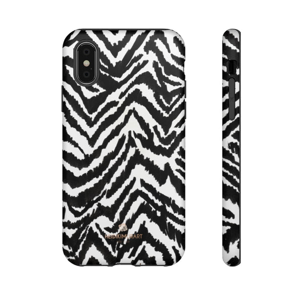 White Tiger Stripe Phone Case, Animal Print Best Tough Designer Phone Case -Made in USA-Phone Case-Printify-iPhone X-Matte-Heidi Kimura Art LLC