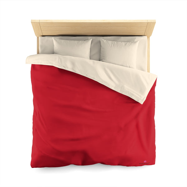 Wine Red Color Duvet Cover,  Solid Color Best Microfiber Duvet Cover