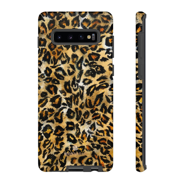 Brown Leopard Tough Cases, Animal Print Best Designer Phone Case-Made in USA-Phone Case-Printify-Samsung Galaxy S10 Plus-Matte-Heidi Kimura Art LLC