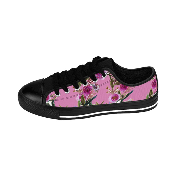 Pink Rose Print Women's Sneakers