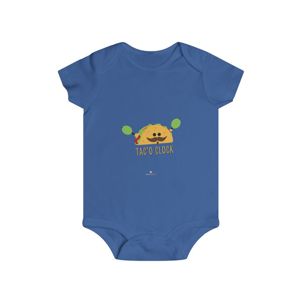Taco Lover Cute Infant Rip Snap Tee Regular Fit Soft Cotton Baby Bodysuits -Made in USA-Infant Short Sleeve Bodysuit-Royal-6m-Heidi Kimura Art LLC
