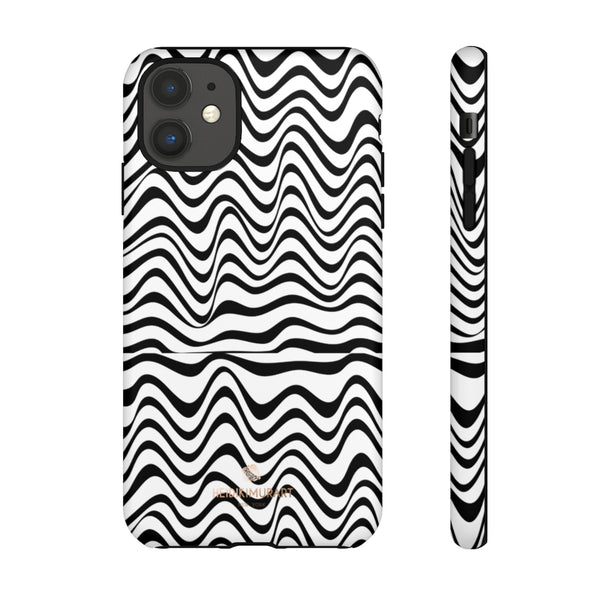 Wavy Black White Tough Cases-Phone Case-Printify-iPhone 11-Matte-Heidi Kimura Art LLC