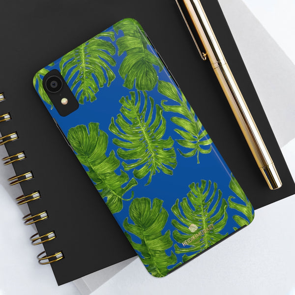 Blue Green Tropical Leaf iPhone Case, Case Mate Tough Samsung Galaxy Phone Cases-Phone Case-Printify-Heidi Kimura Art LLC