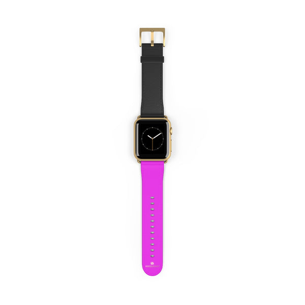 Black Hot Pink Duo Solid Color 38mm/42mm Watch Band For Apple Watch- Made in USA-Watch Band-38 mm-Gold Matte-Heidi Kimura Art LLC