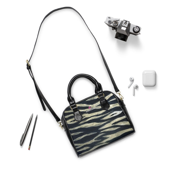 Tiger Striped Print Shoulder Handbag