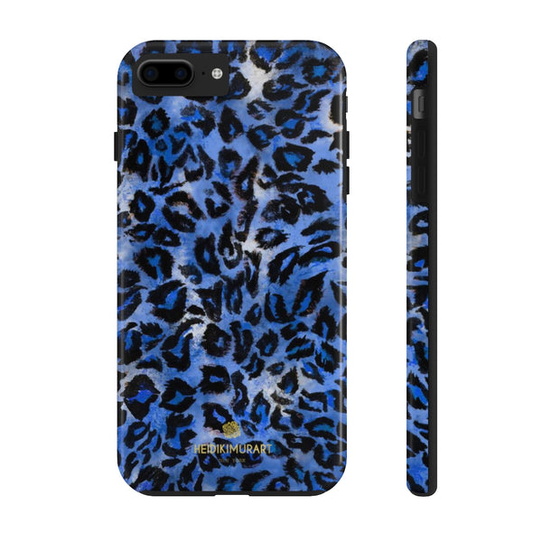 Blue Leopard Print Phone Case, Animal Print Case Mate Tough Phone Cases-Made in USA - Heidikimurart Limited 