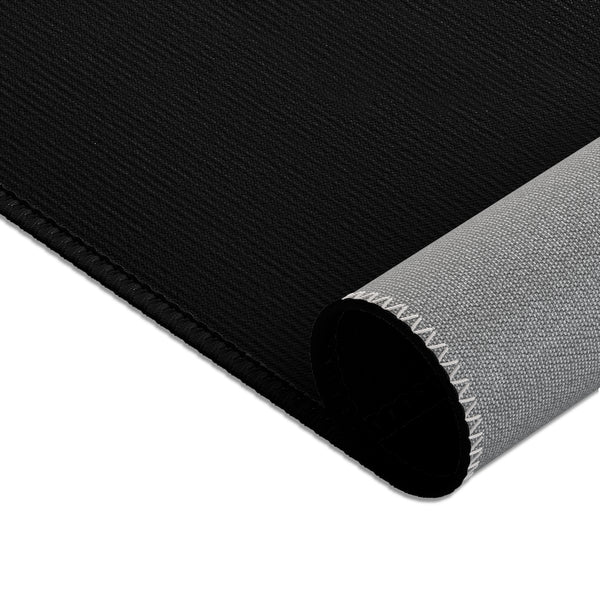 Black Designer Area Rugs, Best Anti-Slip Indoor Solid Color Carpet For Home Office - Printed in USA