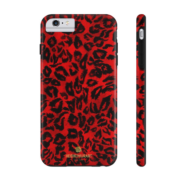 Red Leopard Print Phone Case, Animal Print Case Mate Tough Phone Cases-Made in USA - Heidikimurart Limited 