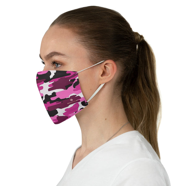 Pink Camouflage Print Face Mask, Adult Military Style Modern Fabric Face Mask-Made in USA-Accessories-Printify-One size-Heidi Kimura Art LLC Pink Purple Camouflage Face Mask, Adult Camo Army Military Style Print Face Mask, Fashion Face Mask For Men/ Women, Designer Premium Quality Modern Polyester Fashion 7.25" x 4.63" Fabric Non-Medical Reusable Washable Chic One-Size Face Mask With 2 Layers For Adults With Elastic Loops-Made in USA