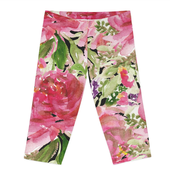 Pink Rose Women's Capri Leggings