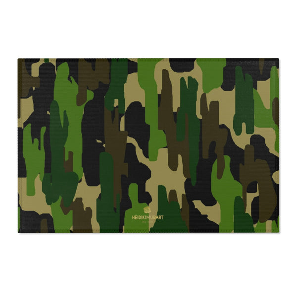 Camouflage Military Army Print Designer 24x36, 36x60, 48x72 inches Area Rugs - Printed in USA-Area Rug-36" x 24"-Heidi Kimura Art LLC
