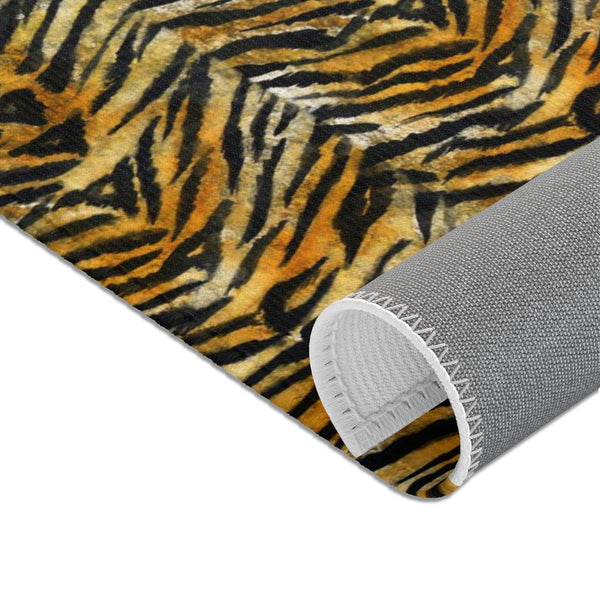 Orange Tiger Stripe Animal Print Designer 24x36, 36x60, 48x72 inches Area Rugs - Printed in USA-Area Rug-Heidi Kimura Art LLC