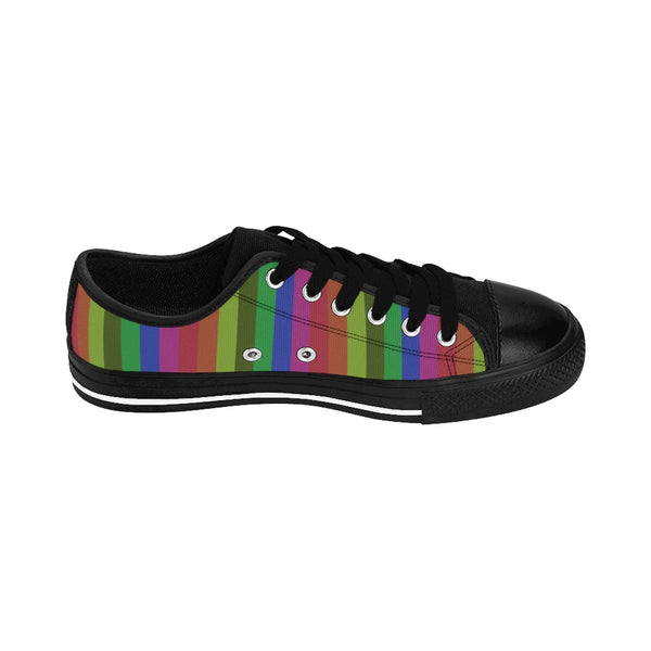 Gay Pride Rainbow Stripe Print Men's Low Top Sneakers Running Shoes (US Size: 6-14)-Men's Low Top Sneakers-Heidi Kimura Art LLC