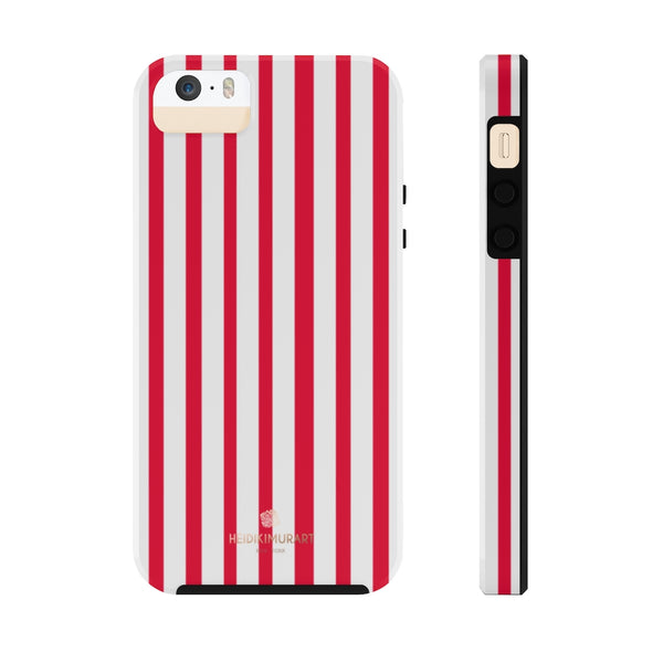 Red Striped iPhone Case, Designer Case Mate Tough Samsung Galaxy Phone Cases-Phone Case-Printify-iPhone 5/5s/5se Tough-Heidi Kimura Art LLC