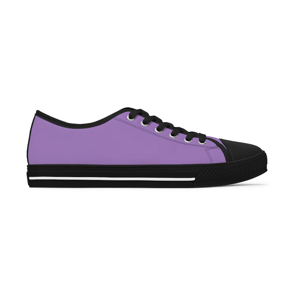 Light Purple Color Ladies' Sneakers, Solid Purple Color Modern Minimalist Basic Essential Women's Low Top Sneakers Tennis Shoes, Canvas Fashion Sneakers With Durable Rubber Outsoles and Shock-Absorbing Layer and Memory Foam Insoles (US Size: 5.5-12)