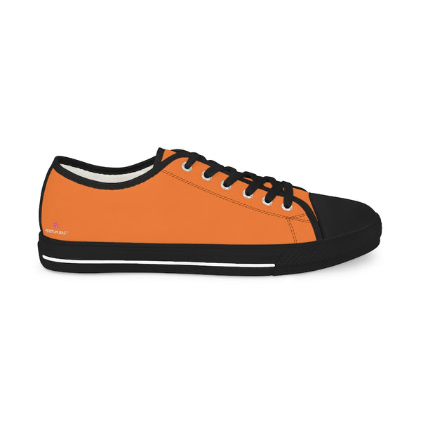 Orange Color Men's Sneakers, Best Solid Orange Color Modern Minimalist Best Breathable Designer Men's Low Top Canvas Fashion Sneakers With Durable Rubber Outsoles and Shock-Absorbing Layer and Memory Foam Insoles (US Size: 5-14)