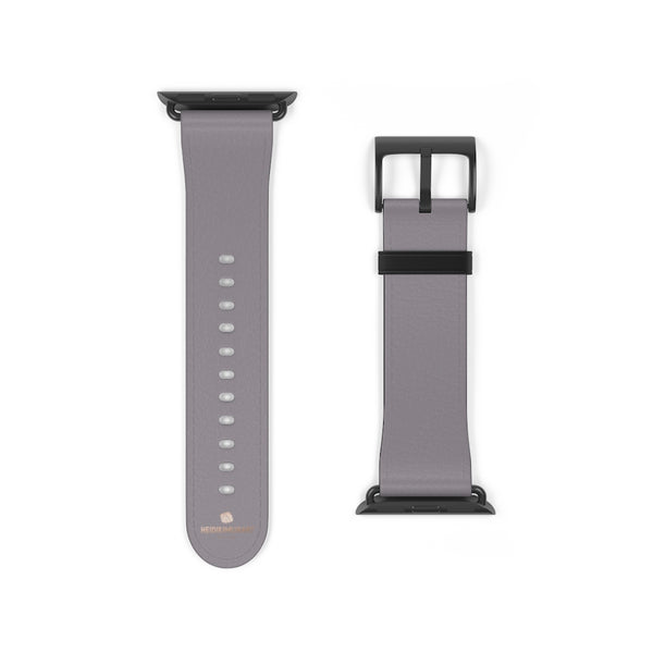 Gray Solid Color 38mm/42mm Watch Band Strap For Apple Watches- Made in USA-Watch Band-38 mm-Black Matte-Heidi Kimura Art LLC