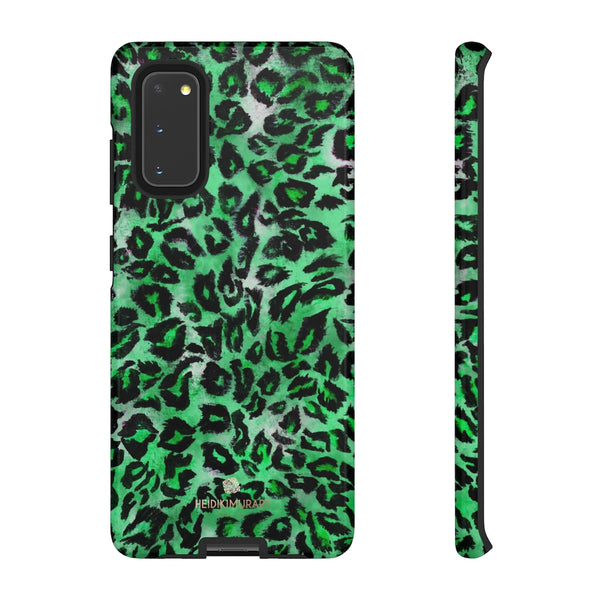 Green Leopard Phone Case, Animal Print Tough Designer Phone Case -Made in USA-Phone Case-Printify-Samsung Galaxy S20-Glossy-Heidi Kimura Art LLC