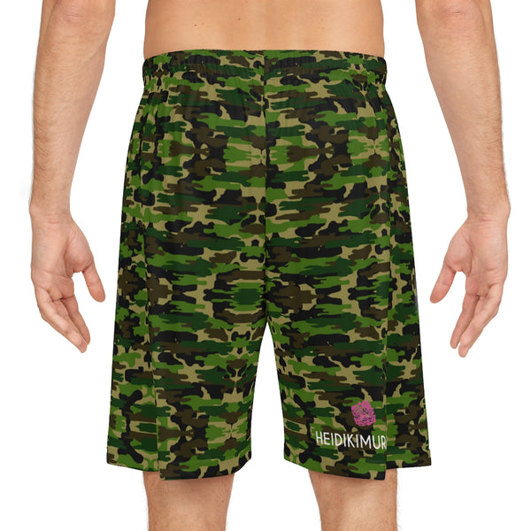 Green Camo Men's Basketball Shorts - Made in USA