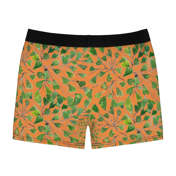 Orange Maidenhair Men's Boxer Briefs, Green Tropical Fern Leaf Print Underwear For Men-All Over Prints-Printify-Heidi Kimura Art LLC
