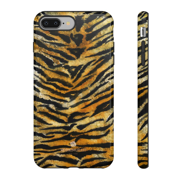 Tiger Stripe Print Phone Case, Animal Print Tough Designer Phone Case -Made in USA-Phone Case-Printify-iPhone 8 Plus-Glossy-Heidi Kimura Art LLC