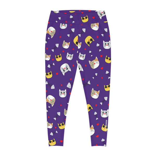 Purple Cat Lover's Tights, Best Women's Plus Size Leggings