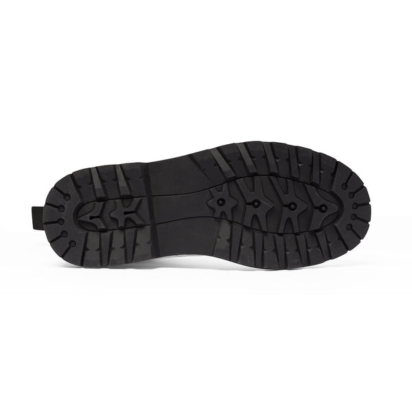 Black Color Men's Canvas Boots, Solid Black Color Hiking Combat Lace Up Fashion Boots For Men