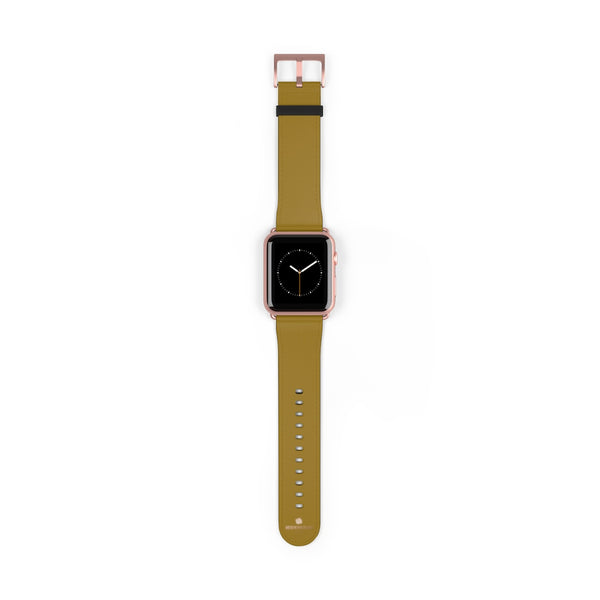 Brown Solid Color Print 38mm/42mm Premium Watch Band For Apple Watch- Made in USA-Watch Band-42 mm-Rose Gold Matte-Heidi Kimura Art LLC