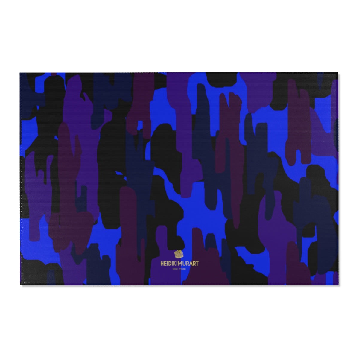 Purple Blue Camouflage Military Army Print 24x36/ 36x60/ 48x72 inches Area Rug-Area Rug-72" x 48"-Heidi Kimura Art LLC