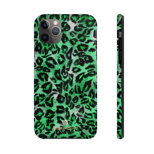 Green Leopard Print Phone Case, Animal Print Case Mate Tough Phone Cases-Made in USA - Heidikimurart Limited 