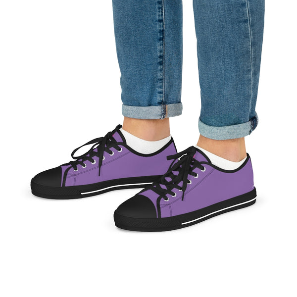Light Purple Color Men's Sneakers, Best Solid Purple Color Men's Low Top Sneakers Running Canvas Shoes