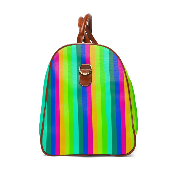 Rainbow Stripes Waterproof Travel Bag