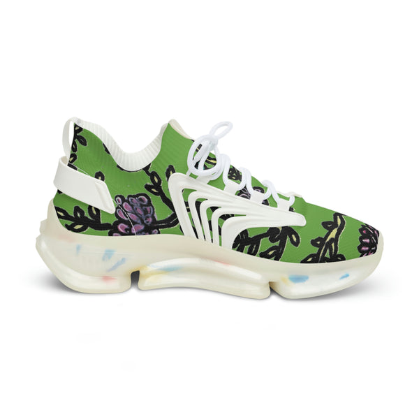 Green Floral Print Men's Shoes, Colorful Floral Print Best Comfy Men's Mesh-Knit Designer Premium Laced Up Breathable Comfy Sports Sneakers Shoes (US Size: 5-12)&nbsp;Mesh Athletic&nbsp;Shoes, Mens Mesh Shoes,&nbsp;Mesh Shoes Men,&nbsp;Men's Classic Low Top Mesh Sneaker, Men's Breathable Mesh Shoes, Mesh Sneakers Casual Shoes&nbsp;