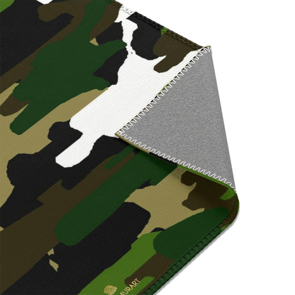 Green Camouflage Military Army Print Designer 24x36, 36x60, 48x72 inches Area Rugs - Printed in USA-Area Rug-Heidi Kimura Art LLC