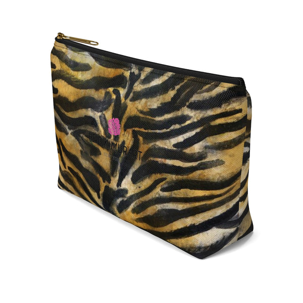 Wild Bengal Brown Tiger Stripe Animal Print Designer Small/Large Accessory Pouch-Accessory Pouch-Heidi Kimura Art LLC