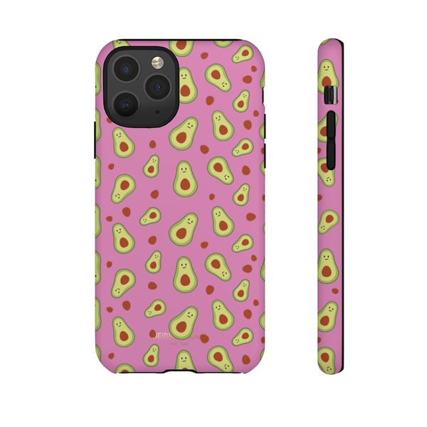 Pink Avocado Print Phone Case, Tough Designer Phone Case For Vegan Lovers -Made in USA-Phone Case-Printify-iPhone 11 Pro-Matte-Heidi Kimura Art LLC