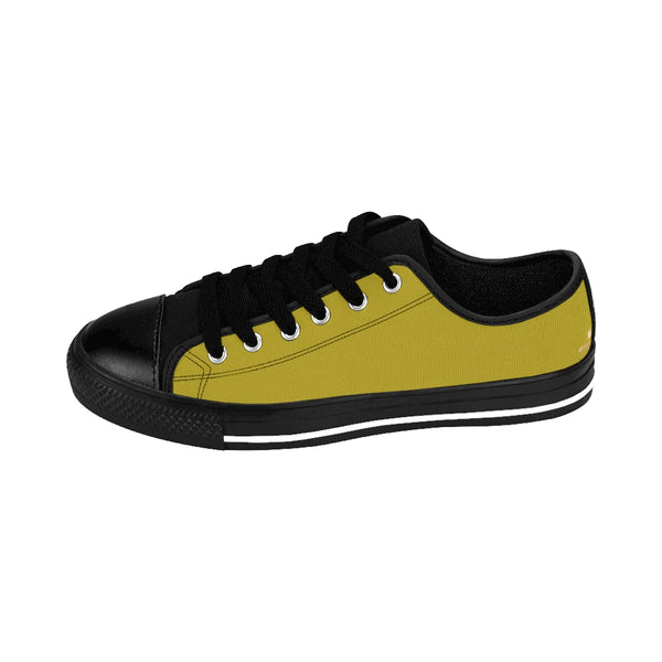 Green Solid Color Designer Low Top Women's Sneakers Running Shoes (US Size 6-12)-Women's Low Top Sneakers-Heidi Kimura Art LLC