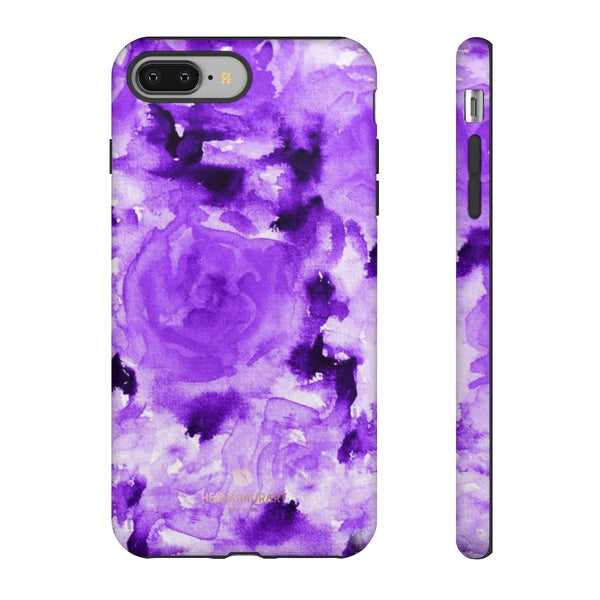 Purple Floral Rose Phone Case, Roses Floral Print Tough Designer Phone Case -Made in USA-Phone Case-Printify-iPhone 8 Plus-Matte-Heidi Kimura Art LLC