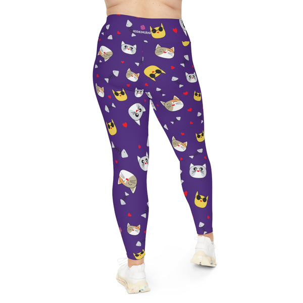 Purple Cat Lover's Tights, Best Women's Plus Size Leggings