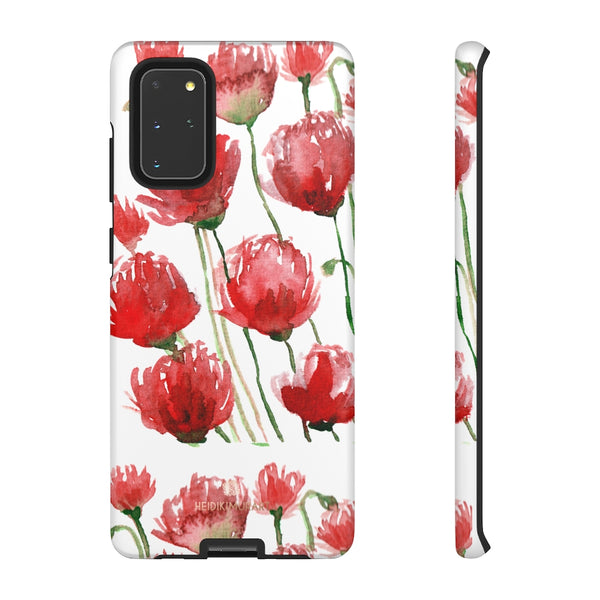 Red Tulips Floral Tough Cases, Roses Flower Print Best Designer Phone Case-Made in USA-Phone Case-Printify-Samsung Galaxy S20+-Matte-Heidi Kimura Art LLC