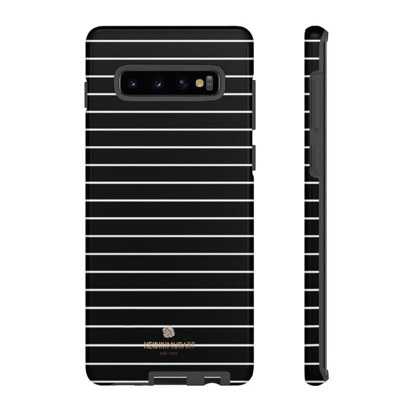 Black White Striped Tough Cases, Designer Phone Case-Made in USA-Phone Case-Printify-Samsung Galaxy S10 Plus-Glossy-Heidi Kimura Art LLC