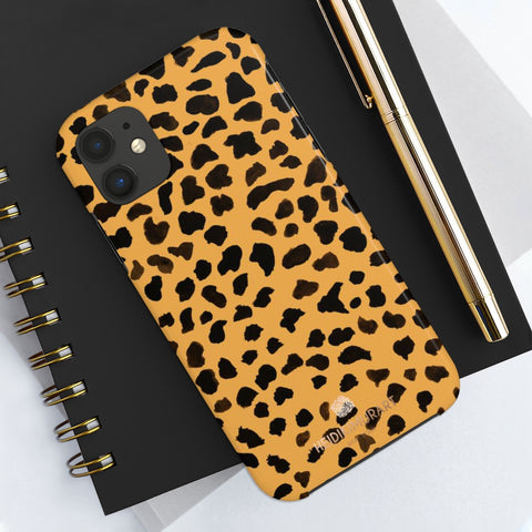 Brown Leopard Print Phone Case, Animal Print Case Mate Tough Phone Cases-Made in USA - Heidikimurart Limited 