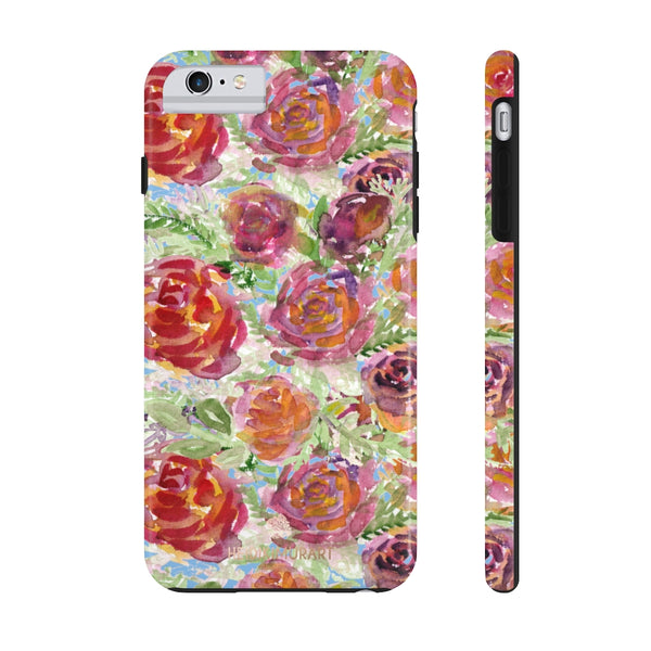 Blue Garden Rose Floral Print Phone Case, Flower Case Mate Tough Phone Cases-Made in USA - Heidikimurart Limited 